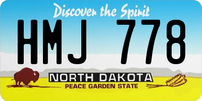 ND license plate HMJ778
