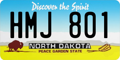 ND license plate HMJ801