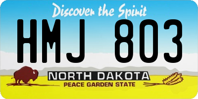 ND license plate HMJ803