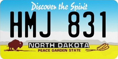 ND license plate HMJ831