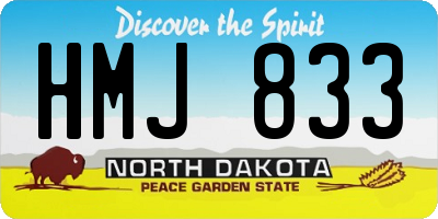 ND license plate HMJ833