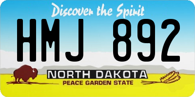 ND license plate HMJ892