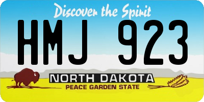 ND license plate HMJ923