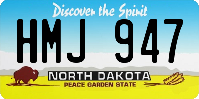 ND license plate HMJ947
