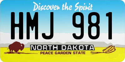 ND license plate HMJ981