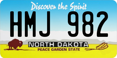 ND license plate HMJ982