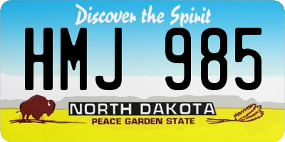 ND license plate HMJ985