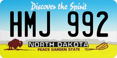 ND license plate HMJ992