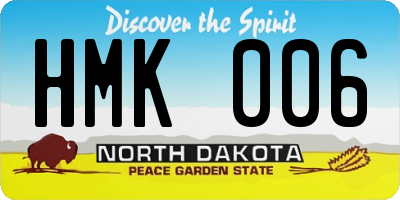 ND license plate HMK006