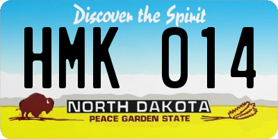 ND license plate HMK014