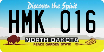 ND license plate HMK016