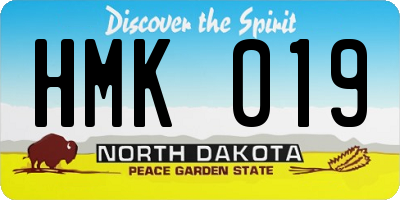 ND license plate HMK019