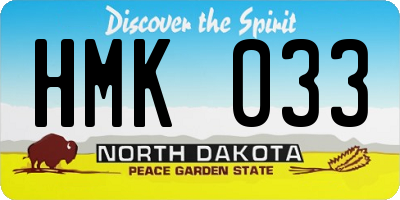 ND license plate HMK033
