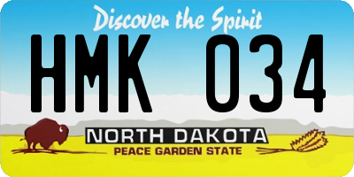 ND license plate HMK034
