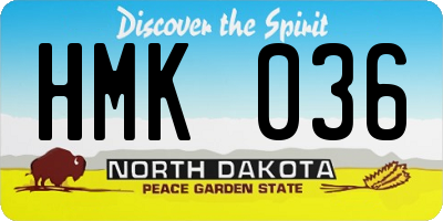 ND license plate HMK036