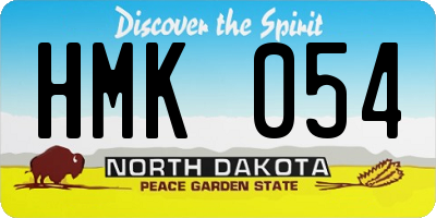 ND license plate HMK054