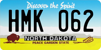 ND license plate HMK062