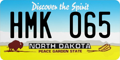 ND license plate HMK065
