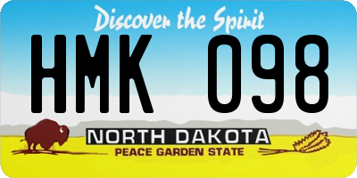 ND license plate HMK098