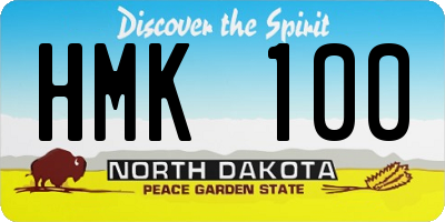 ND license plate HMK100