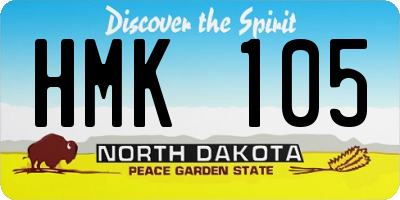 ND license plate HMK105