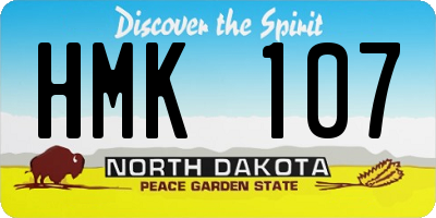 ND license plate HMK107