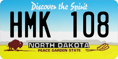 ND license plate HMK108
