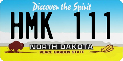 ND license plate HMK111