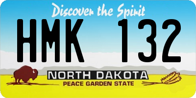 ND license plate HMK132