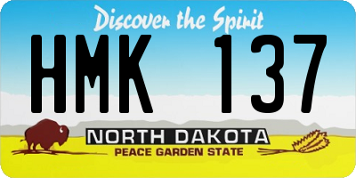 ND license plate HMK137