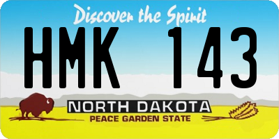 ND license plate HMK143