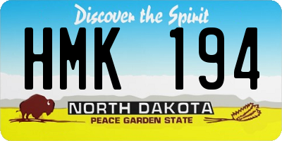 ND license plate HMK194