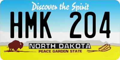 ND license plate HMK204