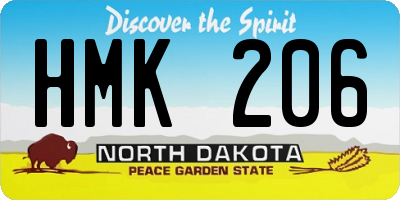 ND license plate HMK206