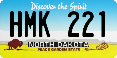 ND license plate HMK221