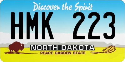 ND license plate HMK223