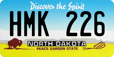 ND license plate HMK226