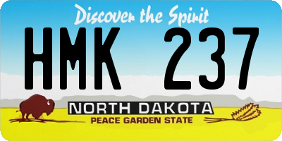 ND license plate HMK237
