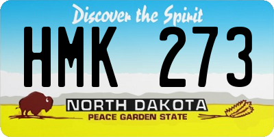 ND license plate HMK273