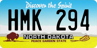 ND license plate HMK294
