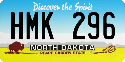 ND license plate HMK296