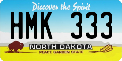 ND license plate HMK333
