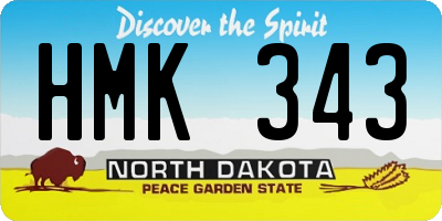 ND license plate HMK343