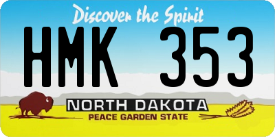 ND license plate HMK353