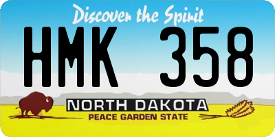 ND license plate HMK358