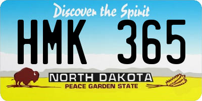 ND license plate HMK365
