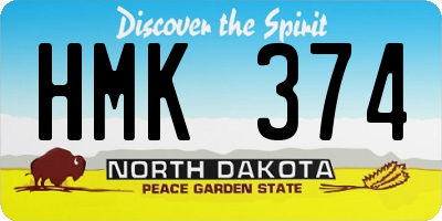 ND license plate HMK374