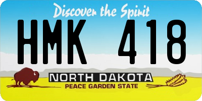 ND license plate HMK418