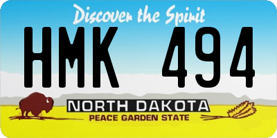 ND license plate HMK494