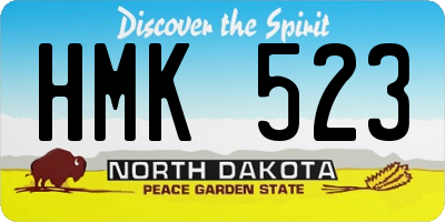 ND license plate HMK523